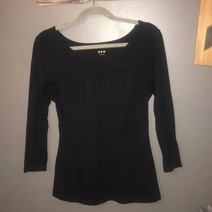 Three Dots black 3/4 sleeve top - XL